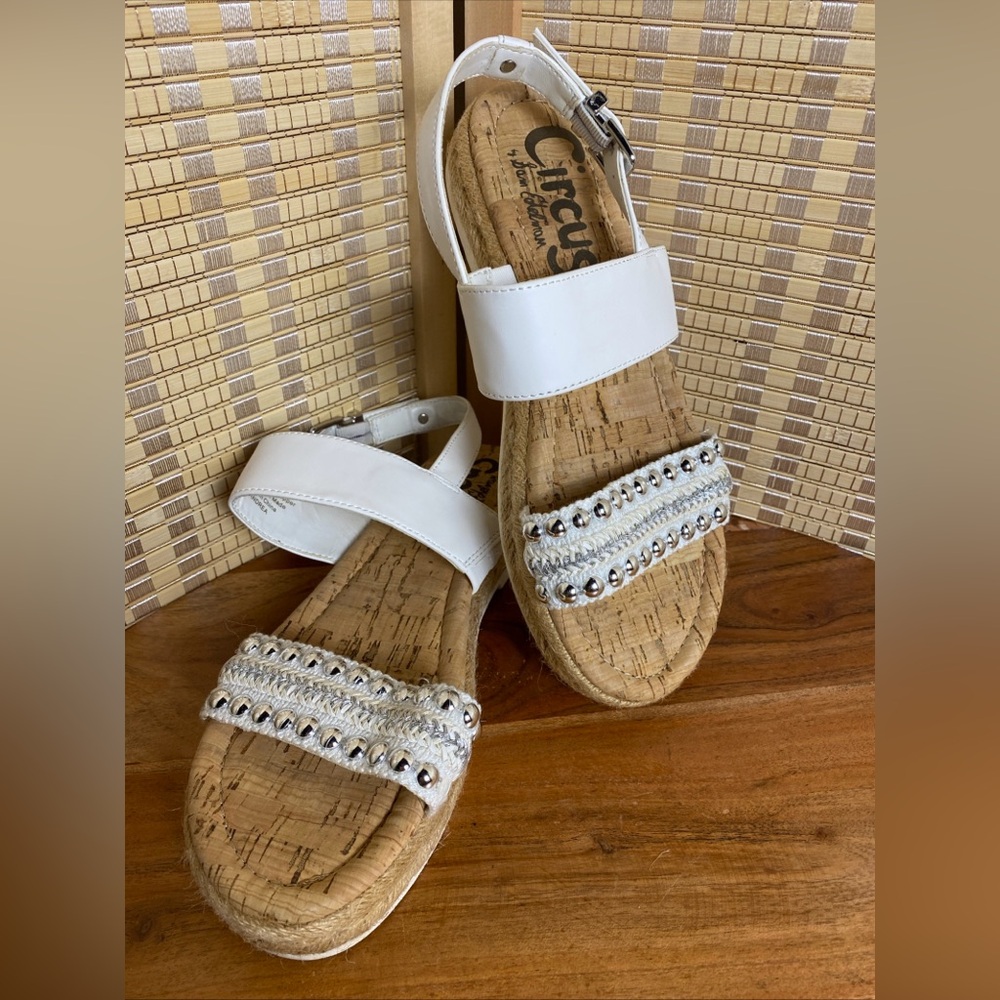 🔶Circus By Sam Edelman Andrea White Stud Espadrille Sandals Size 6M